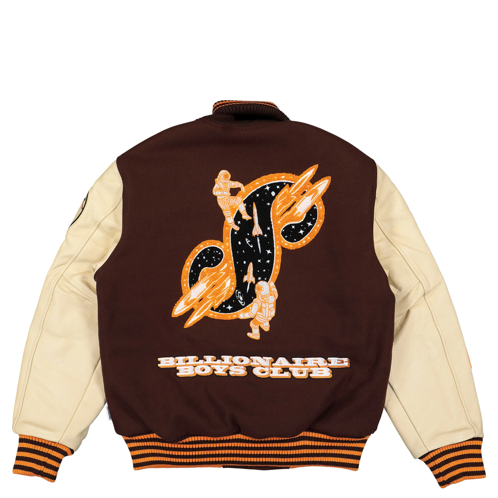 Leather Sleeve Galaxy Varsity Jacket - Image 3