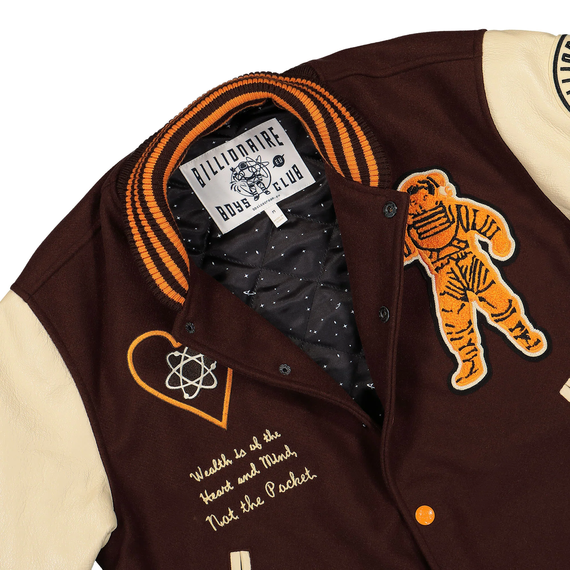 Leather Sleeve Galaxy Varsity Jacket - Image 4