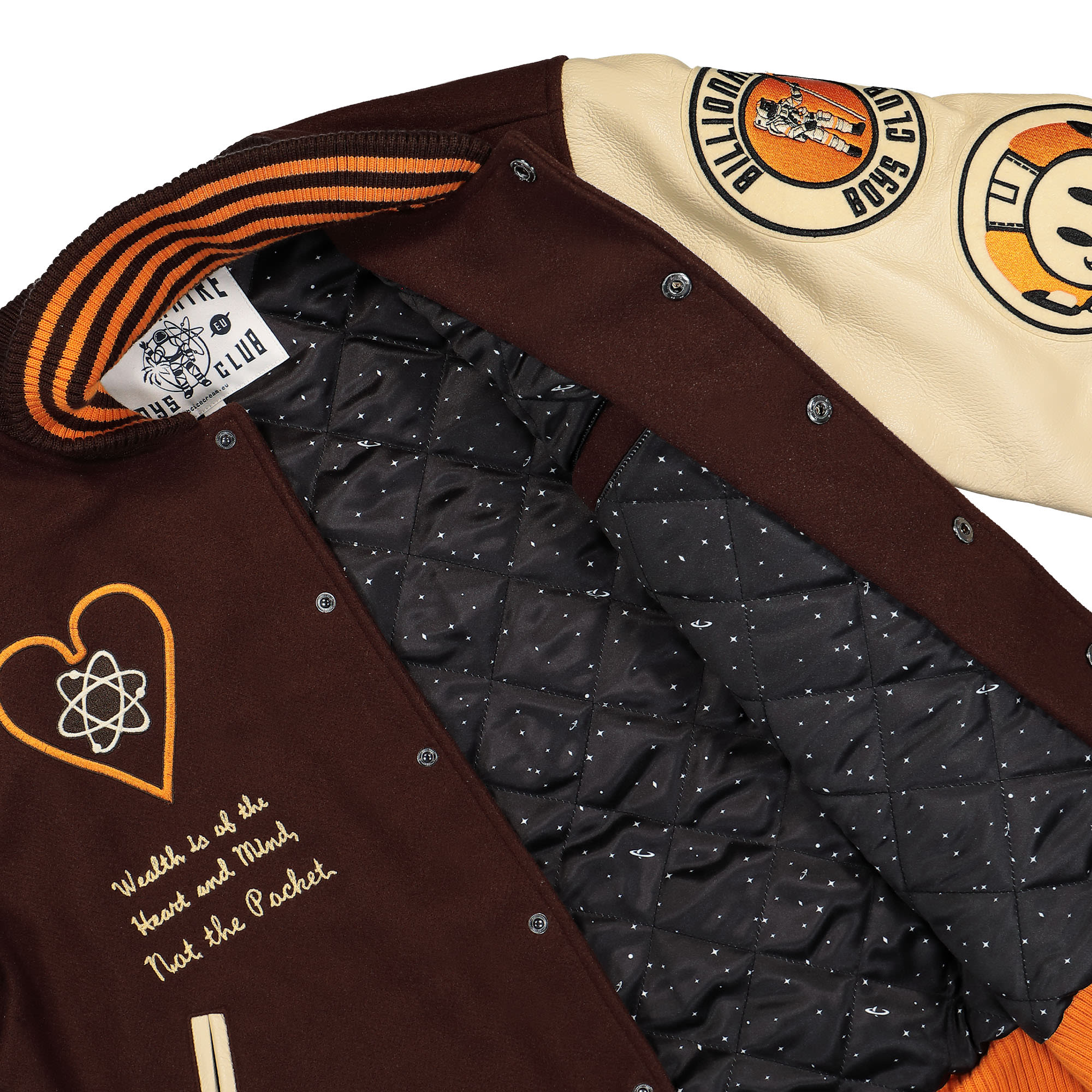 Leather Sleeve Galaxy Varsity Jacket - Image 5