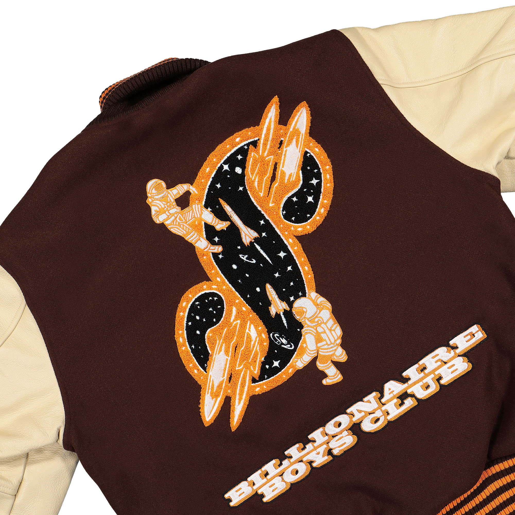Leather Sleeve Galaxy Varsity Jacket - Image 7