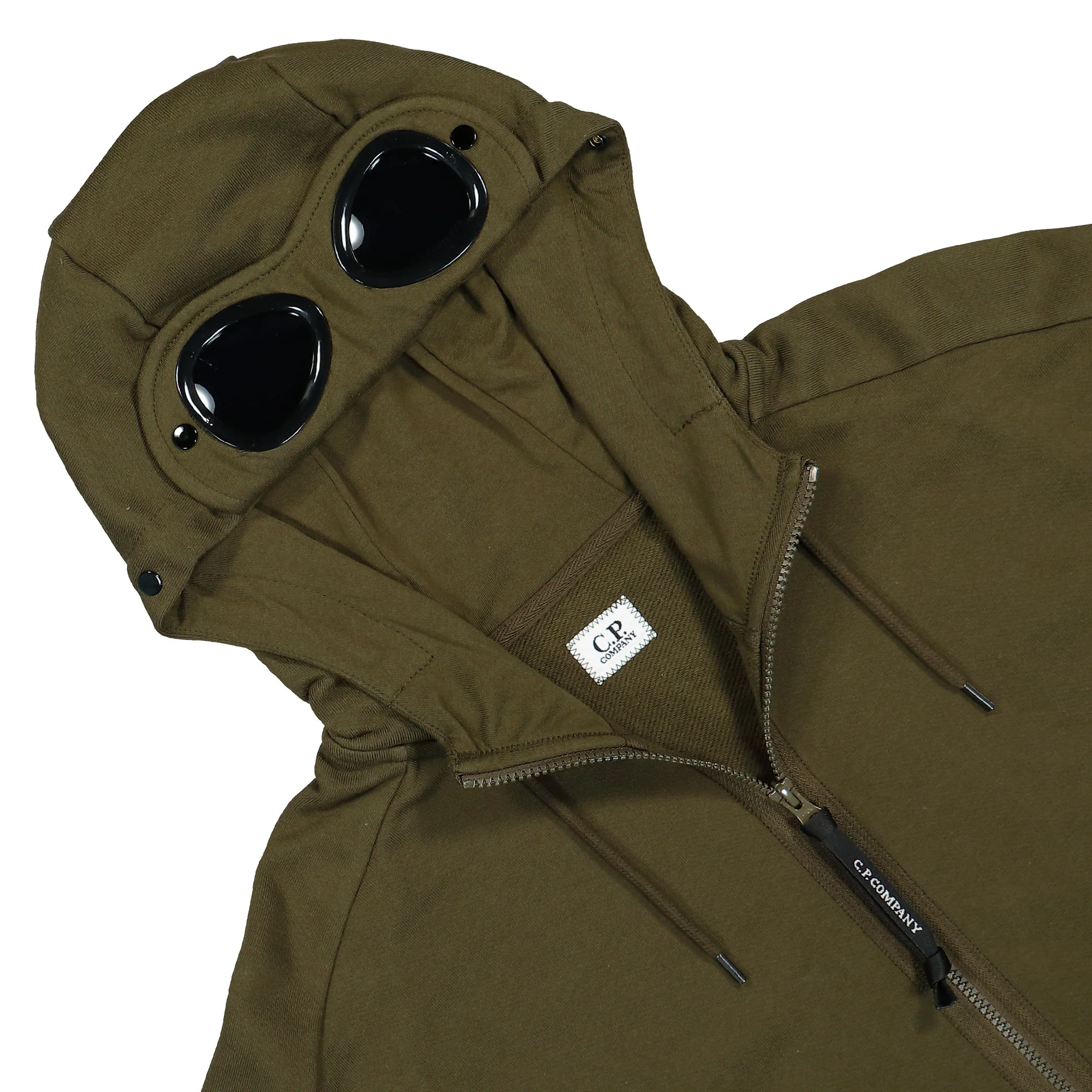Diagonal Raised Fleece Goggle Zipped Hooded Sweatshirt - Image 3