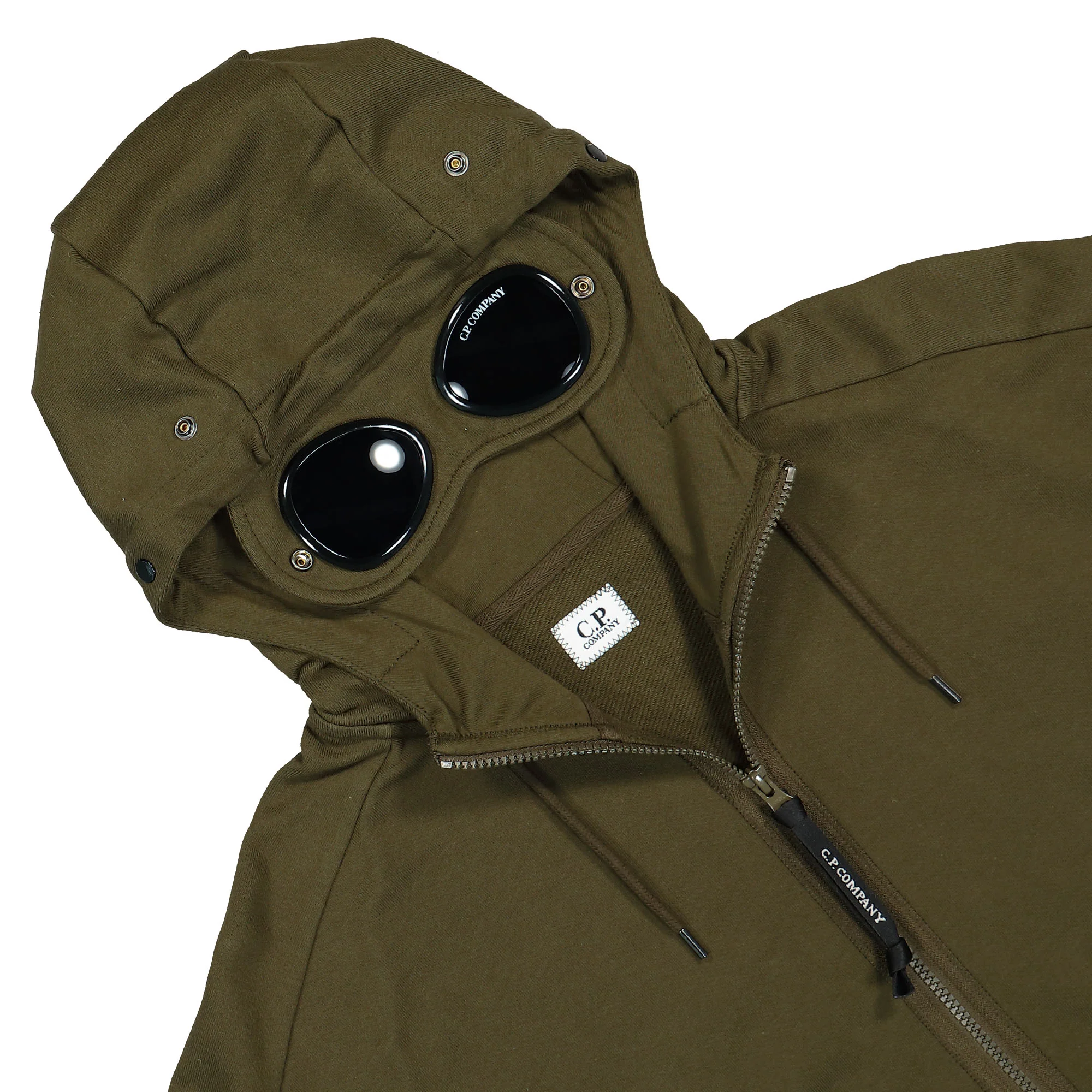 Diagonal Raised Fleece Goggle Zipped Hooded Sweatshirt - Image 4