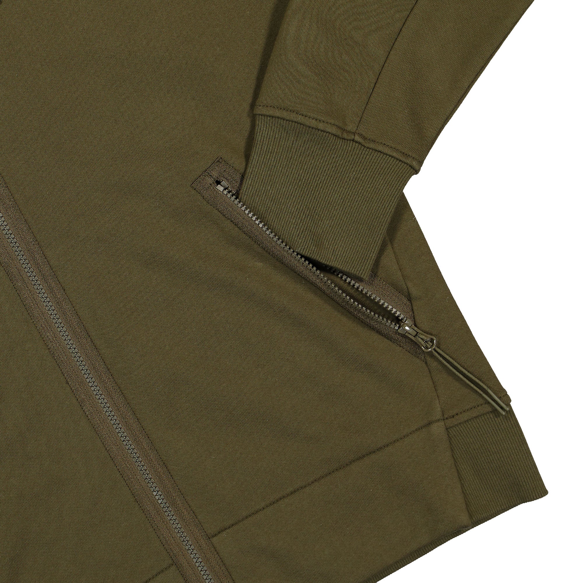 Diagonal Raised Fleece Goggle Zipped Hooded Sweatshirt - Image 5