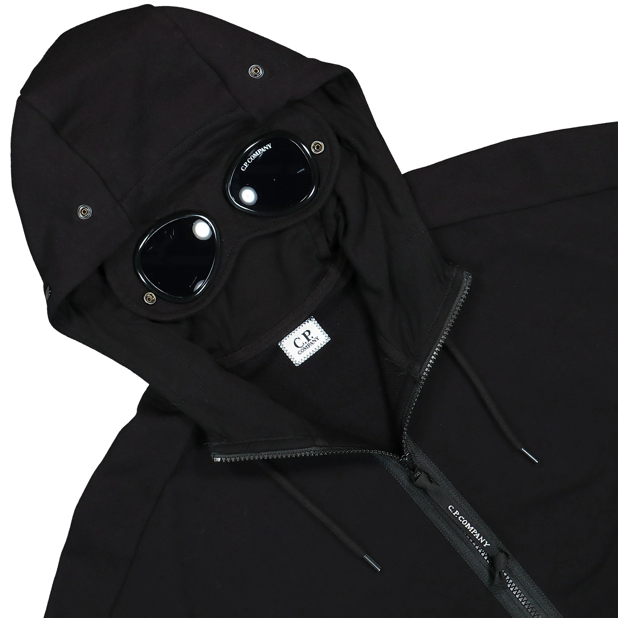 Diagonal Raised Fleece Goggle Zipped Hoodie - Image 4