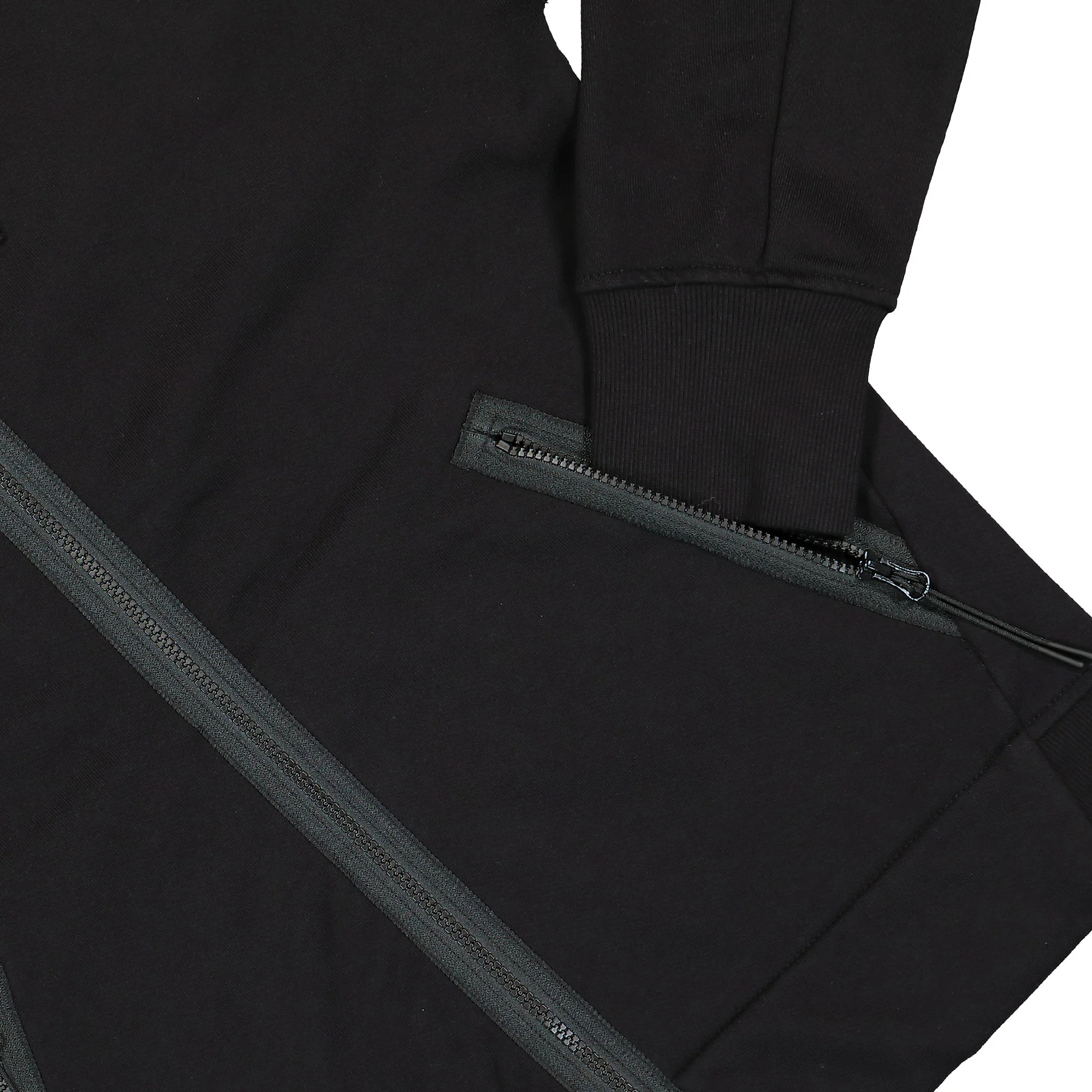 Diagonal Raised Fleece Goggle Zipped Hoodie - Image 5