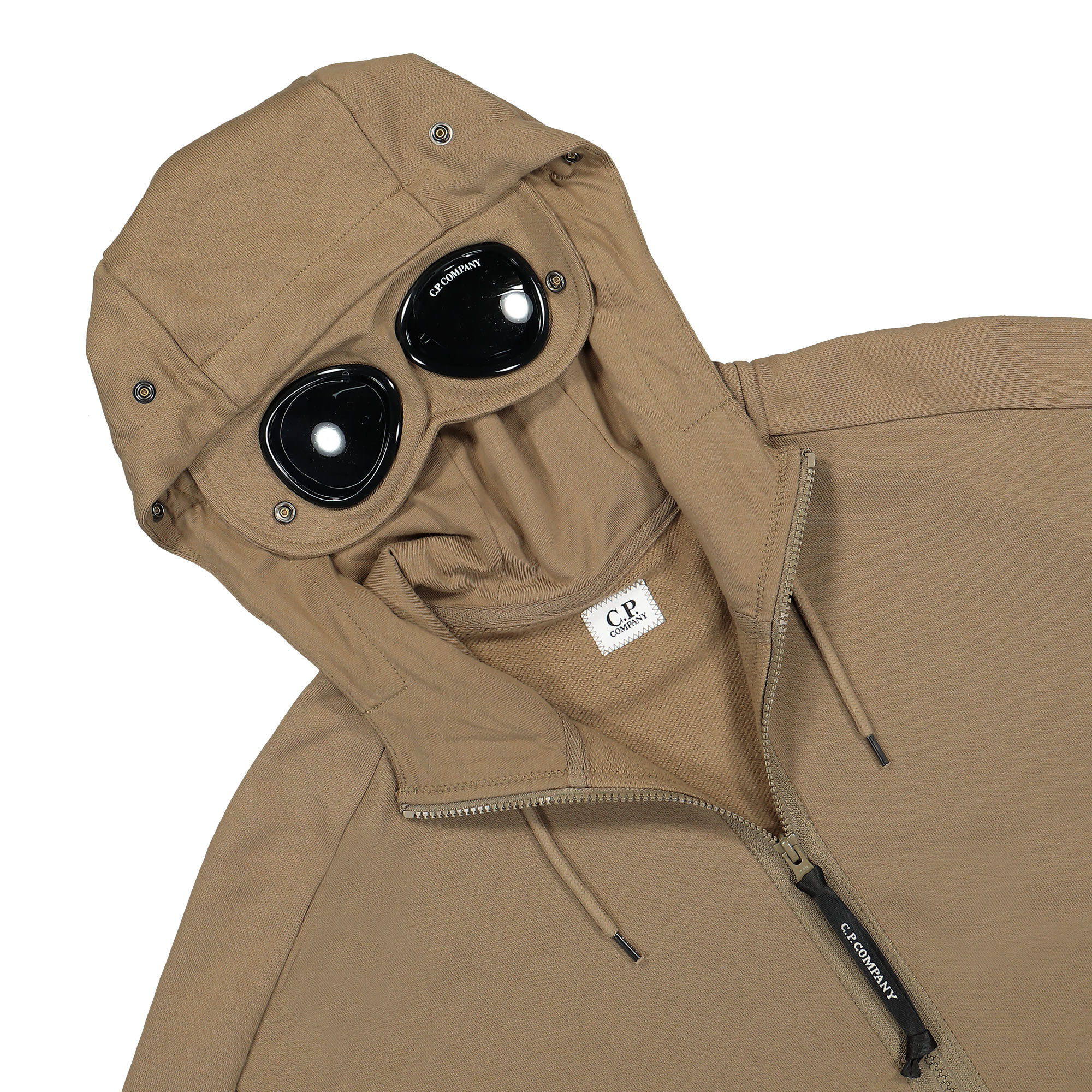 Diagonal Raised Fleece Goggle Zipped Hoodie - Image 3