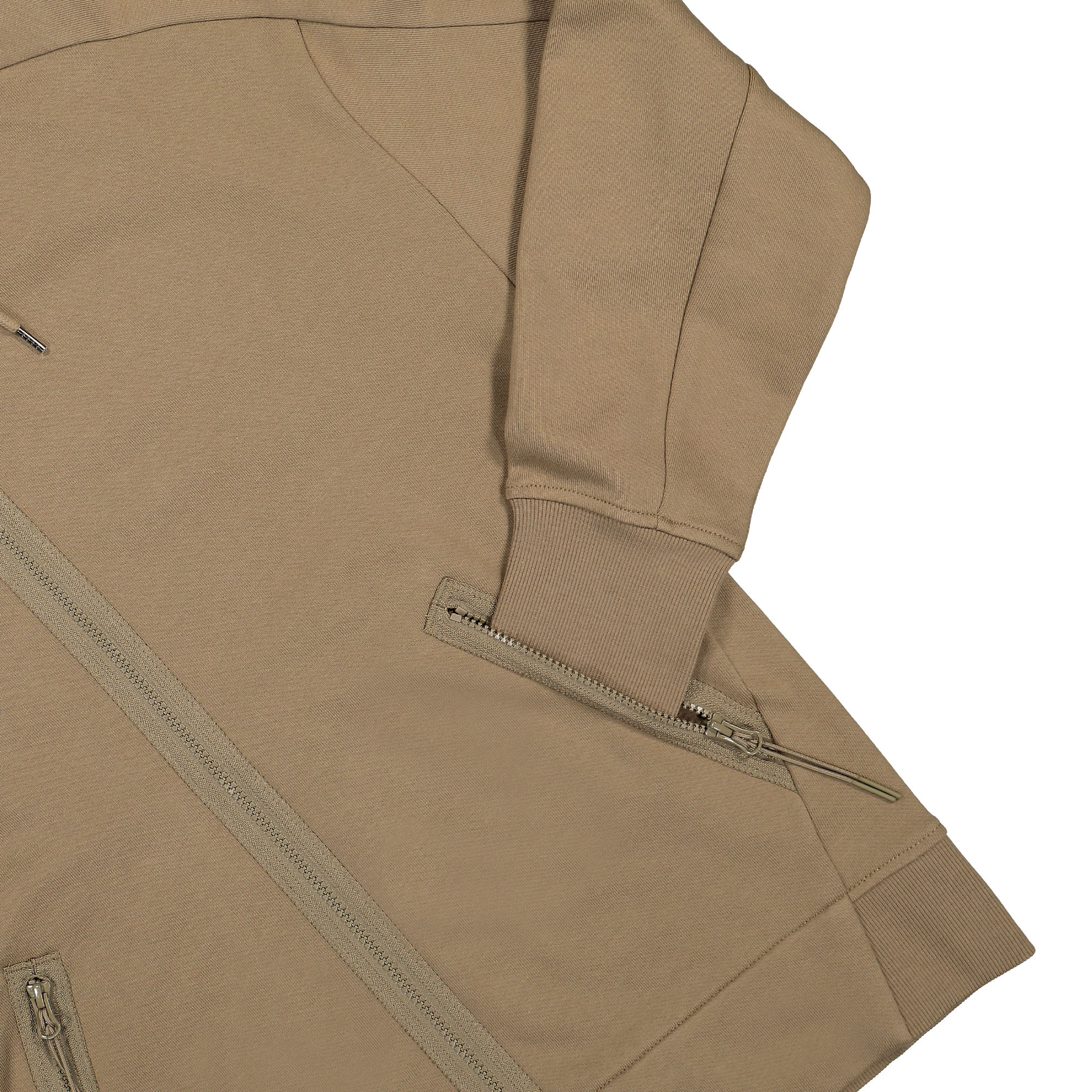Diagonal Raised Fleece Goggle Zipped Hoodie - Image 4