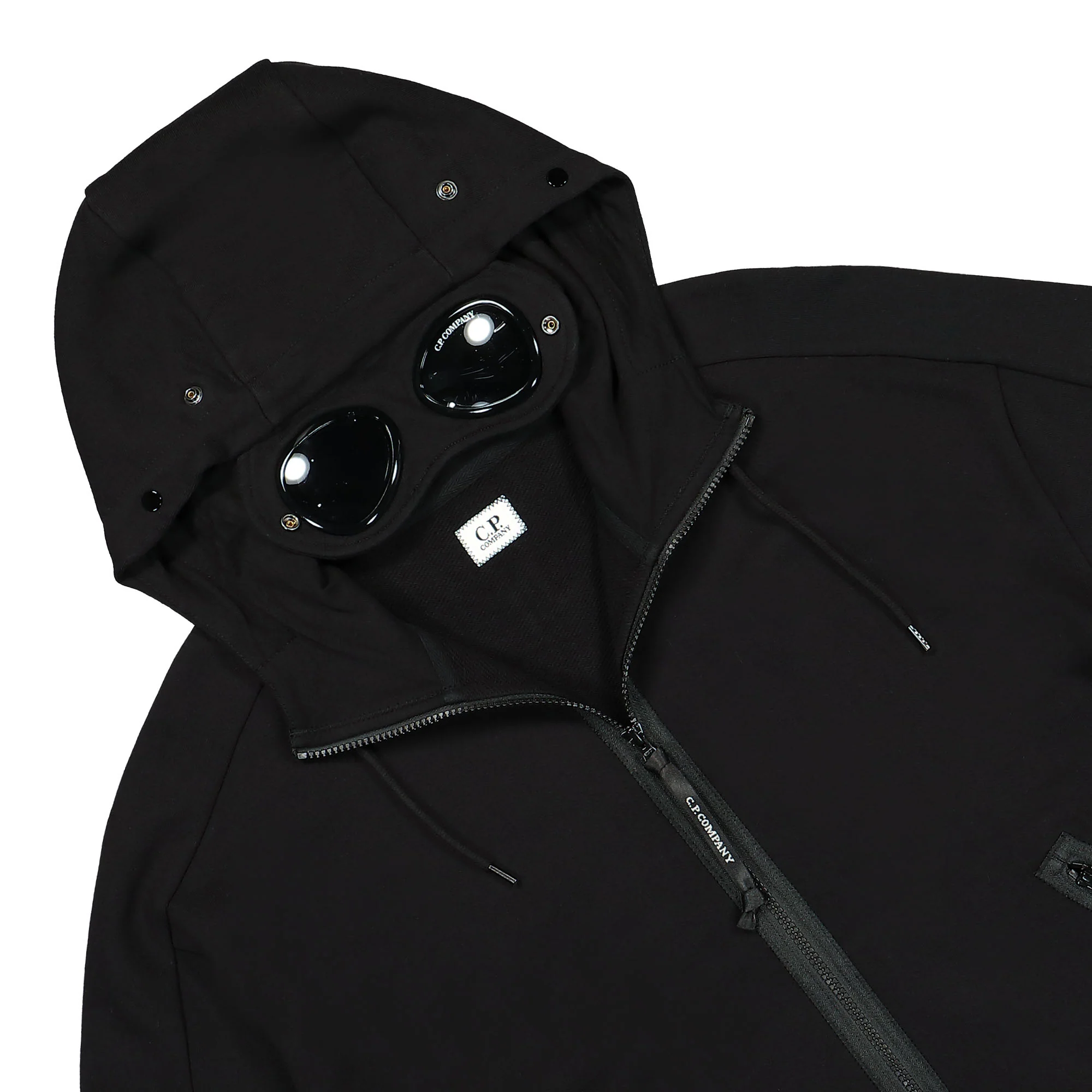 Diagonal Raised Fleece Goggle Zipped Hoodie - Image 3