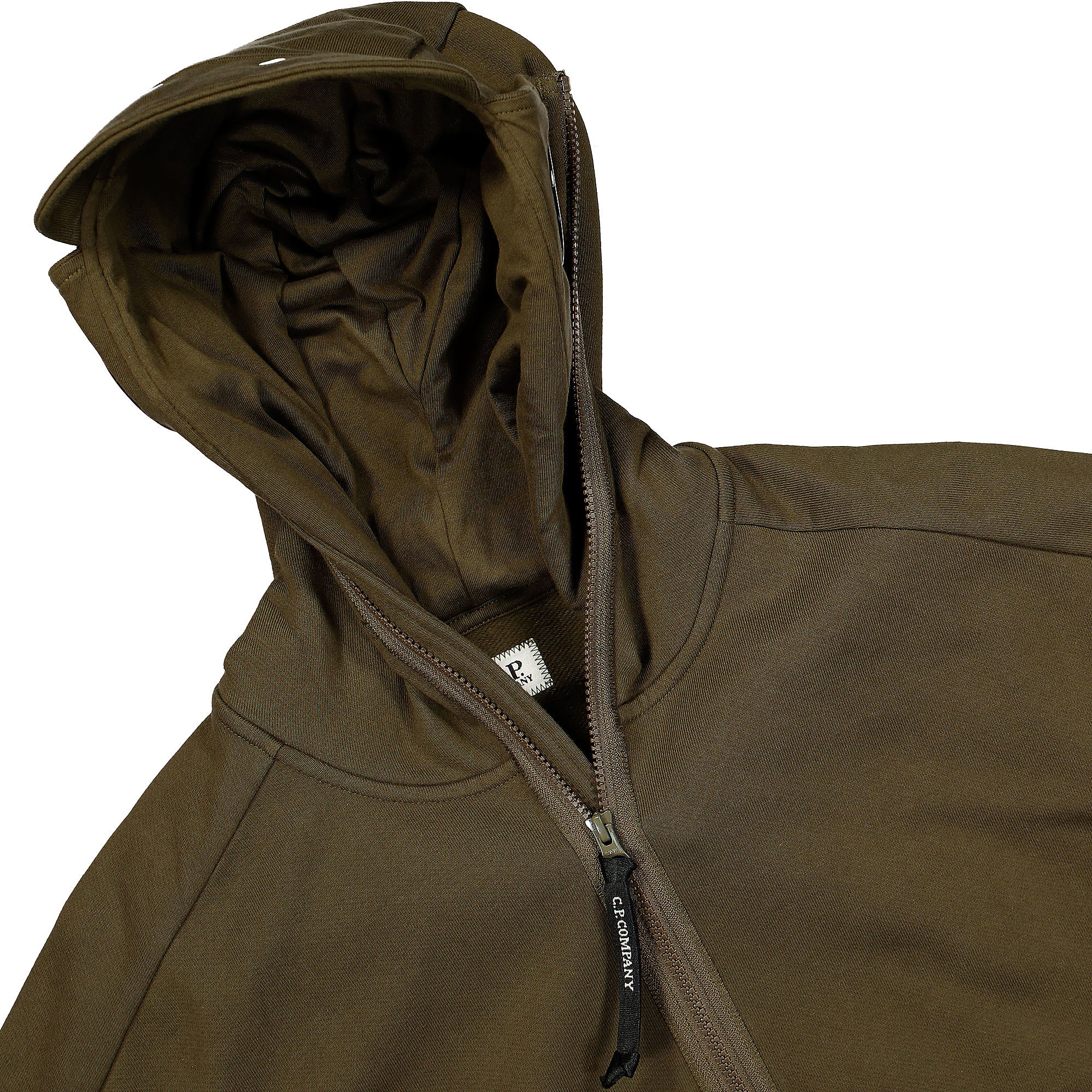 Diagonal Raised Fleece Split Goggle Hoodie - Image 3