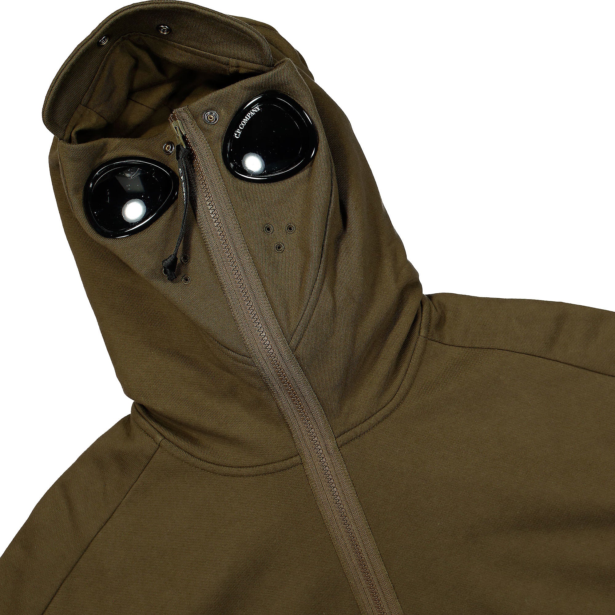 Diagonal Raised Fleece Split Goggle Hoodie - Image 4