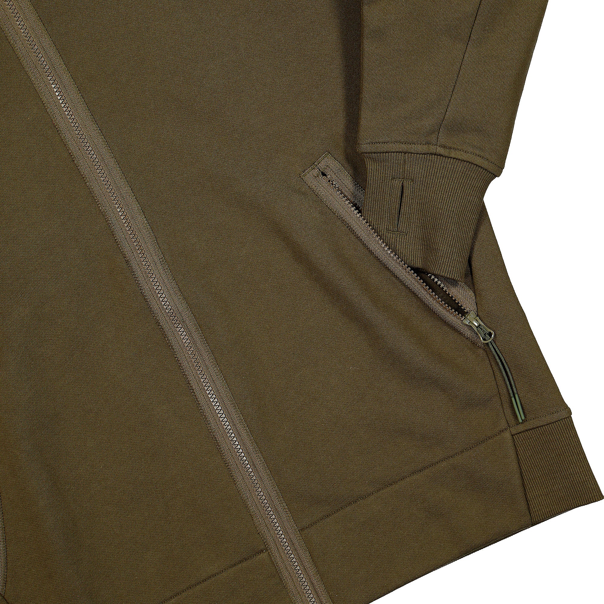 Diagonal Raised Fleece Split Goggle Hoodie - Image 6