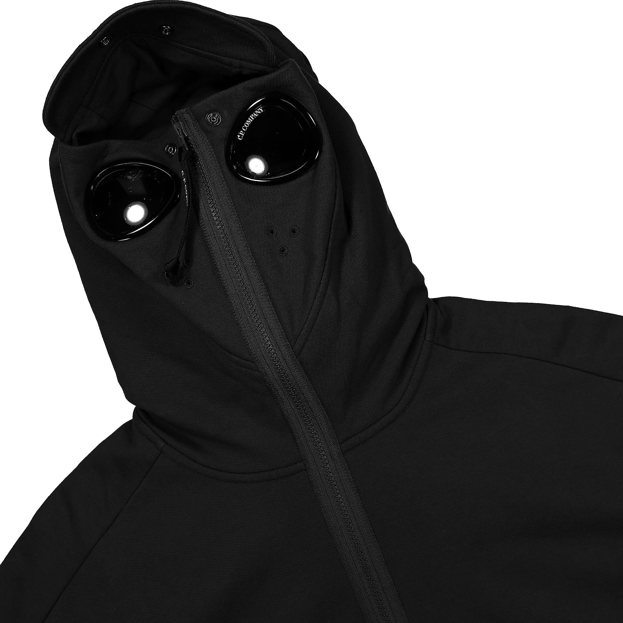 Diagonal Raised Fleece Split Goggle Hoodie - Image 4