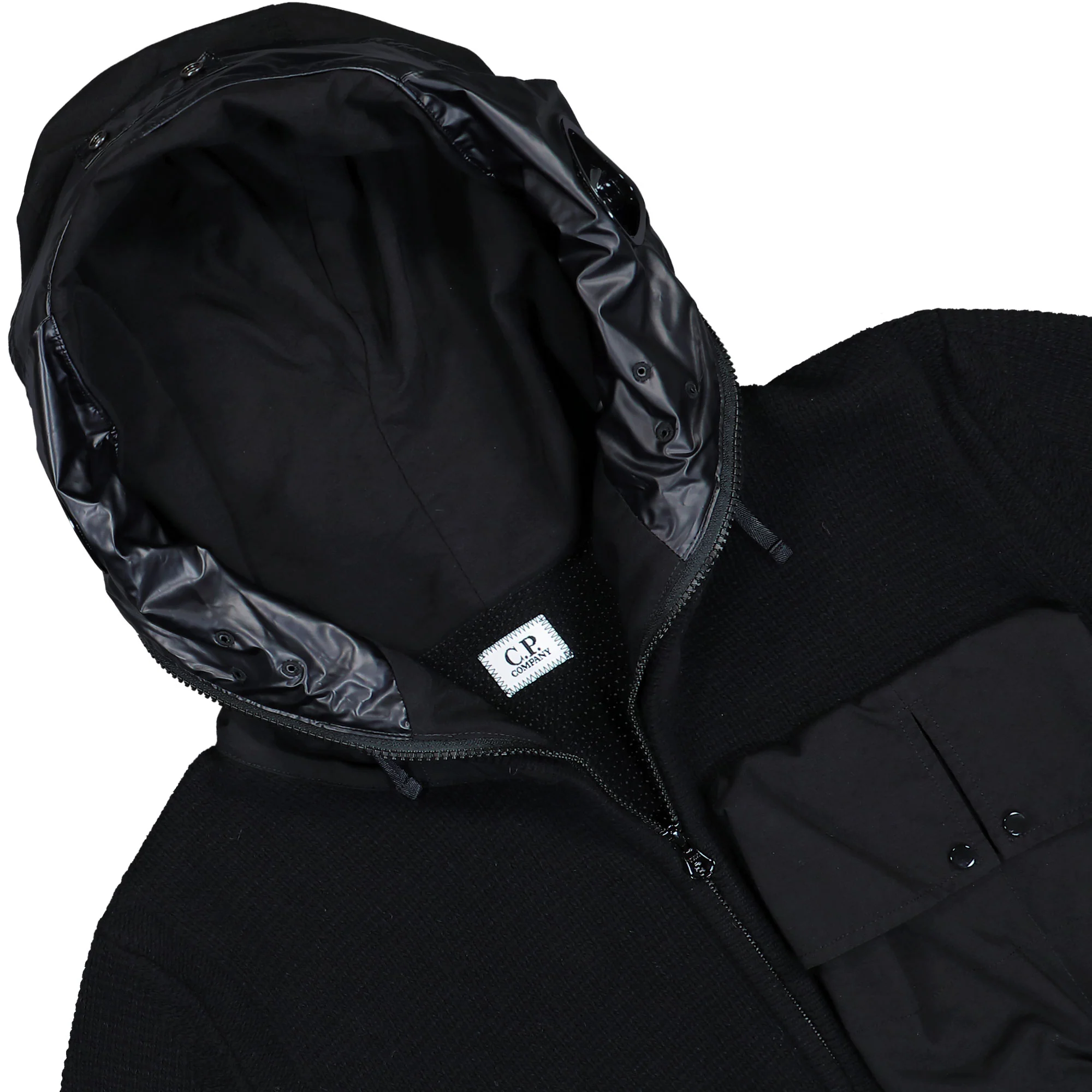 Lambswool Mixed Goggle Hood Cardigan - Image 3