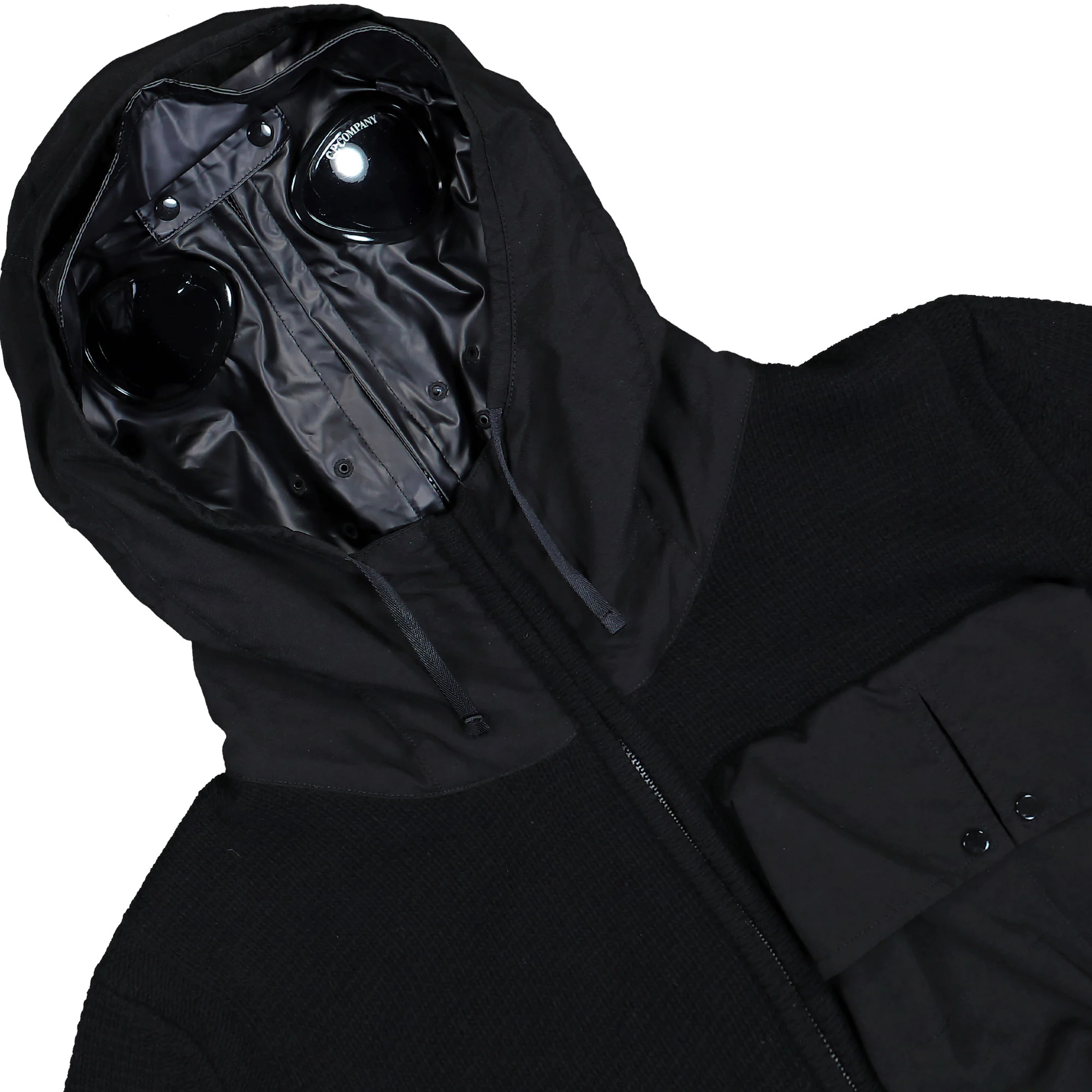 Lambswool Mixed Goggle Hood Cardigan - Image 4