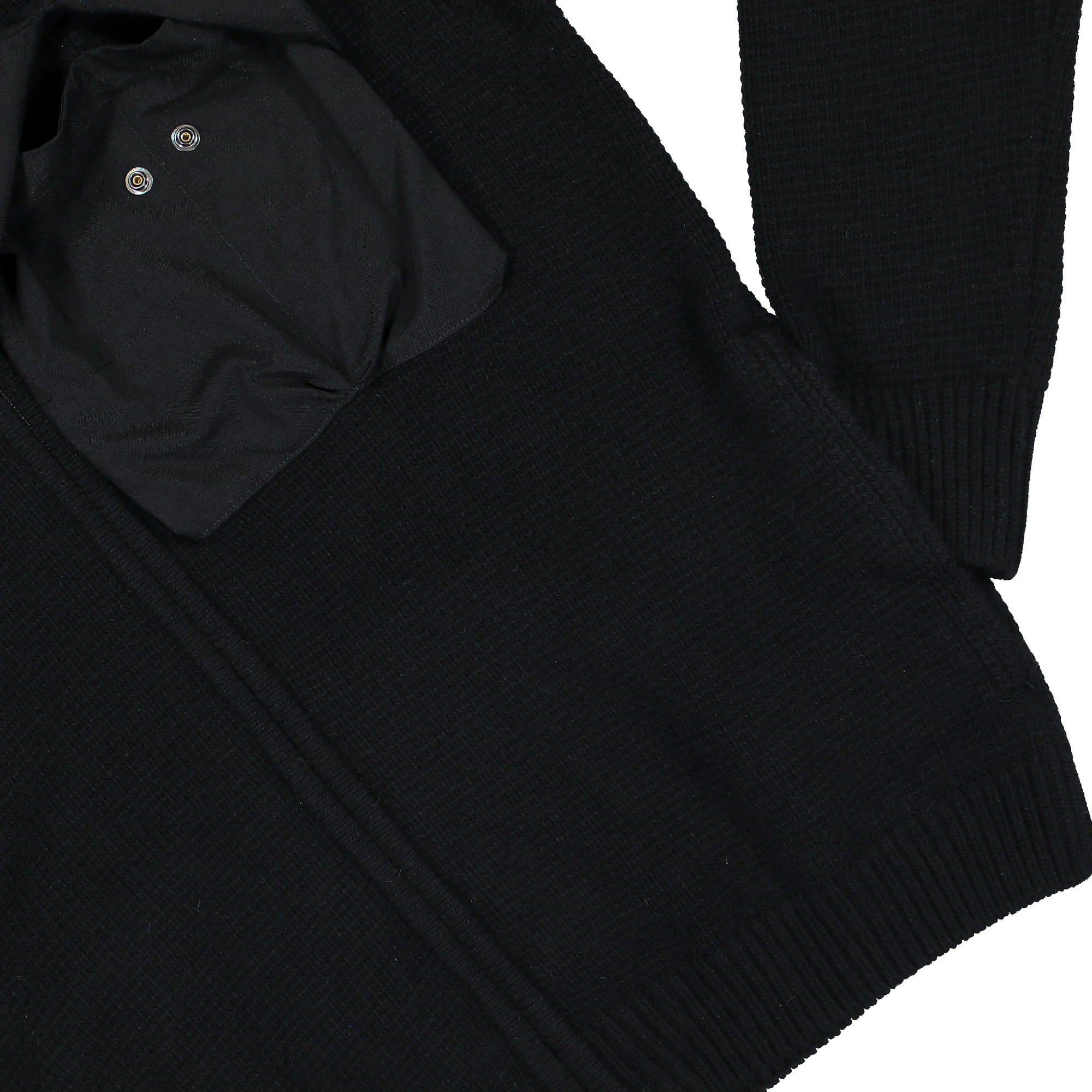 Lambswool Mixed Goggle Hood Cardigan - Image 5