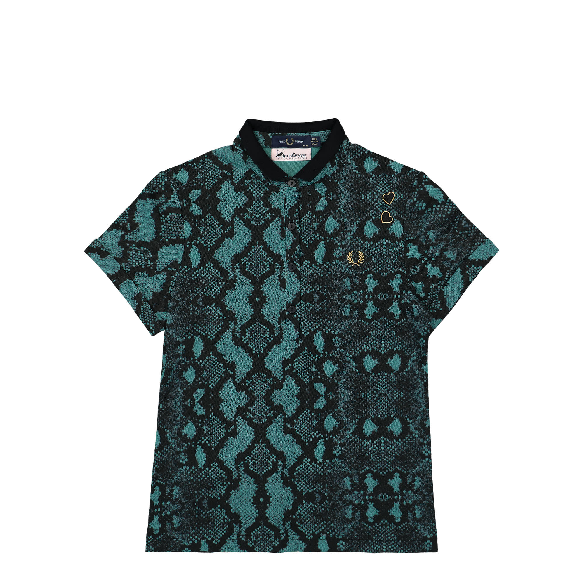 Amy Winehouse Foundation x Fred Perry Snake Print Polo Shirt