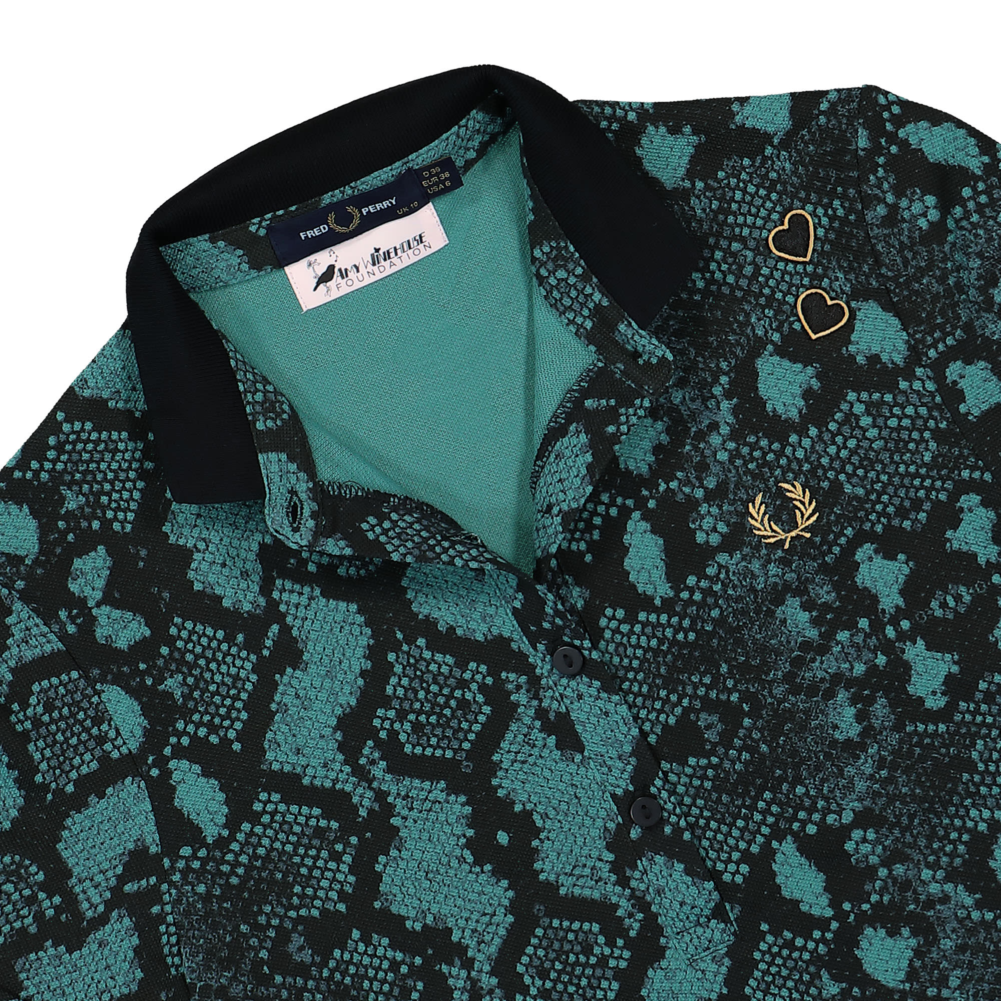 Amy Winehouse Foundation x Fred Perry Snake Print Polo Shirt - Image 3