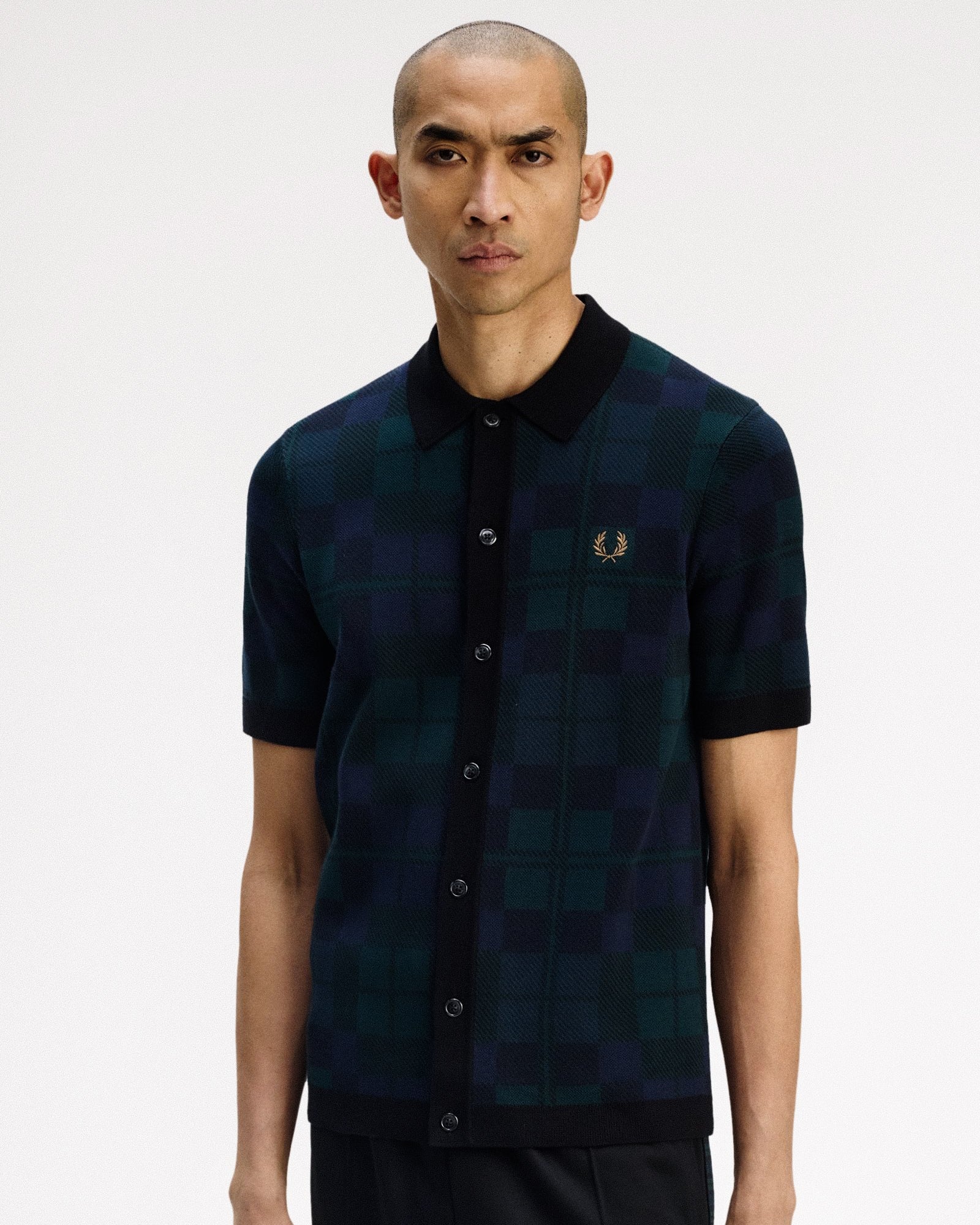 Black Watch Tartan Knit Shirt - Image 3