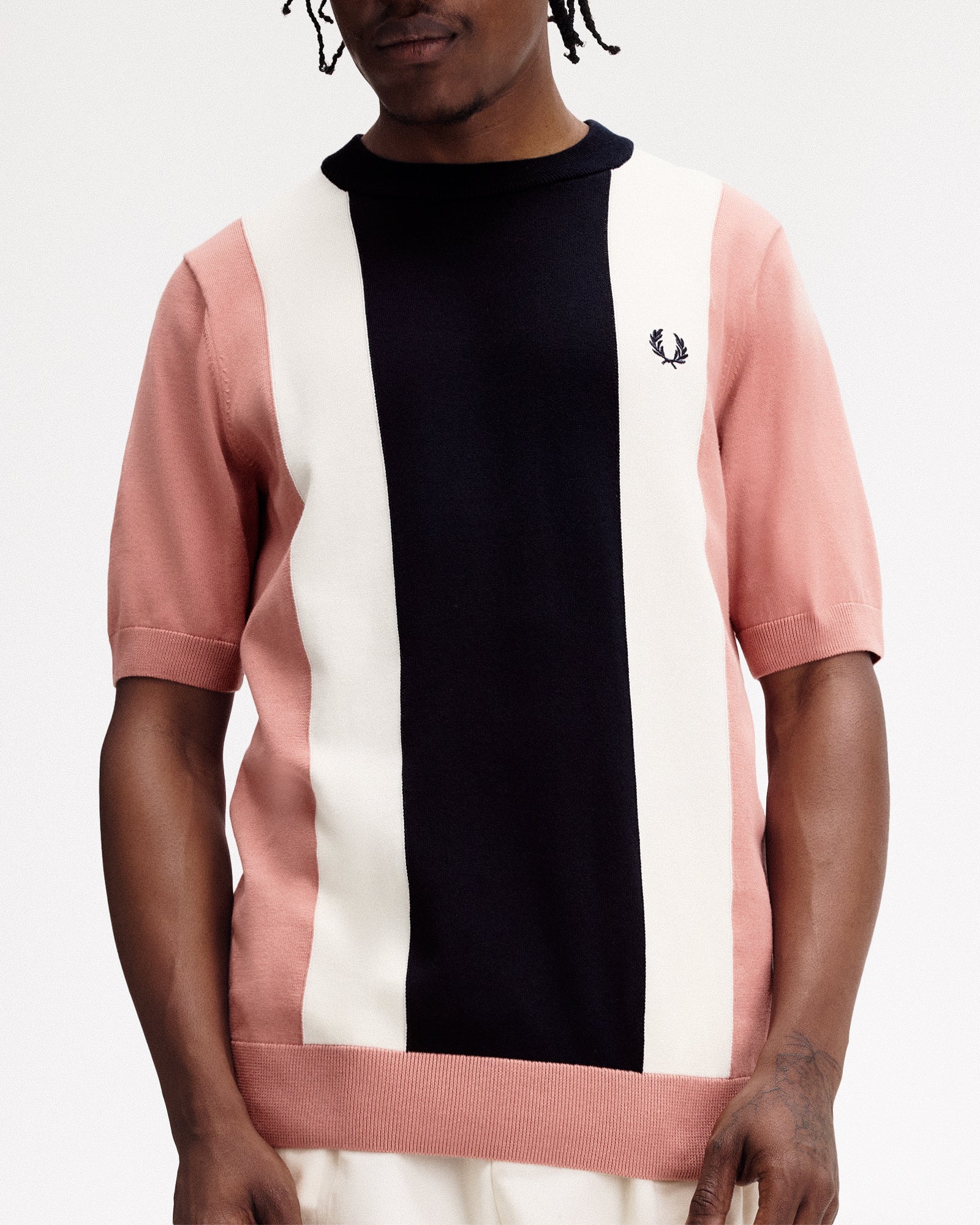 Vertical Stripe Knitted T-Shirt - Image 3