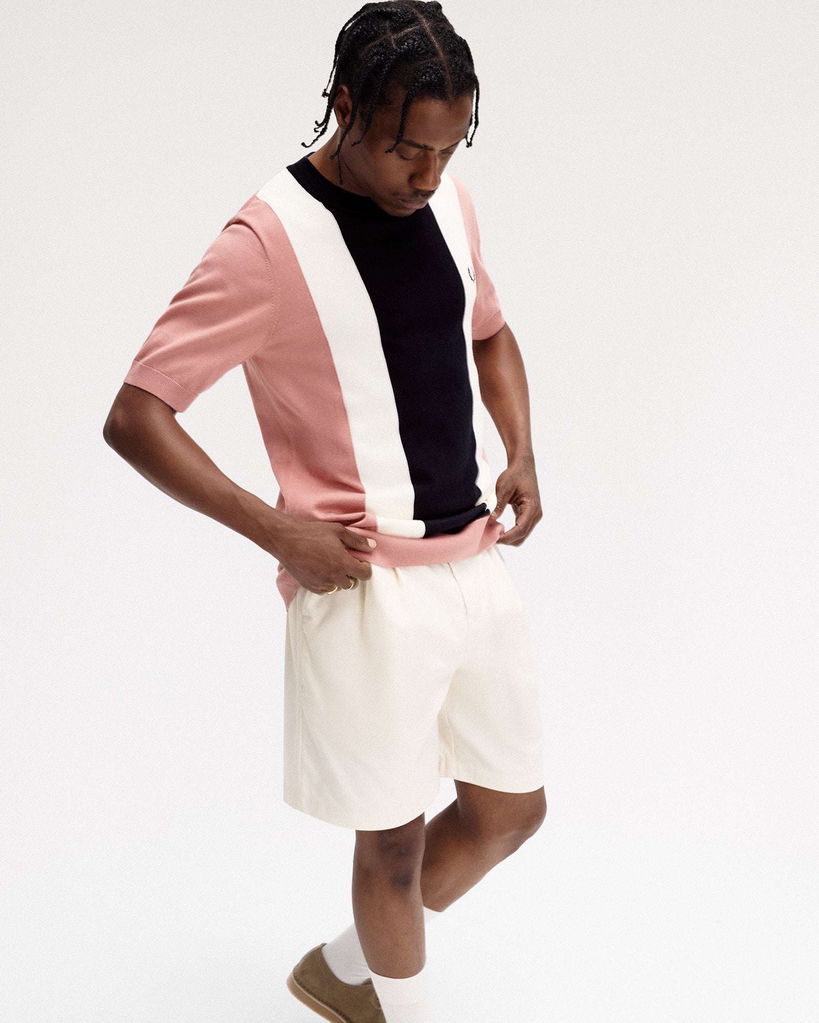 Vertical Stripe Knitted T-Shirt - Image 5