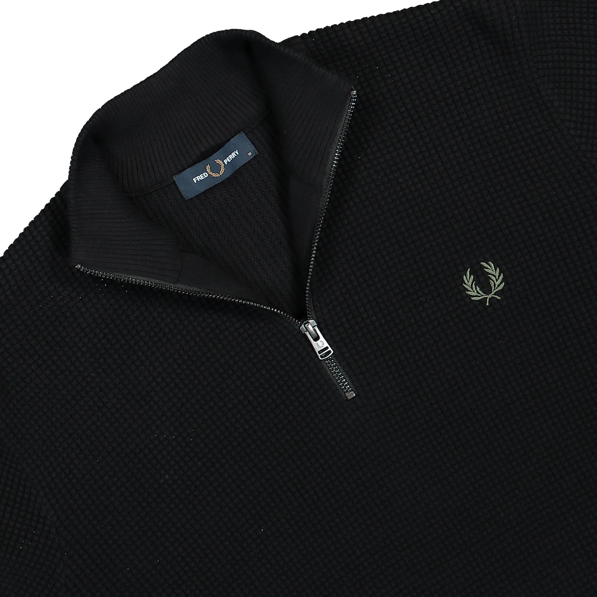 Waffle Stitch Half Zip Jumper - Image 3
