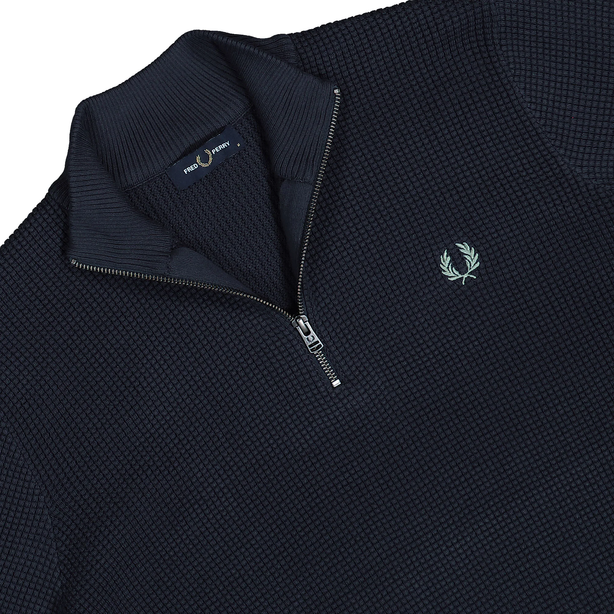 Waffle Stitch Half Zip Jumper - Image 5