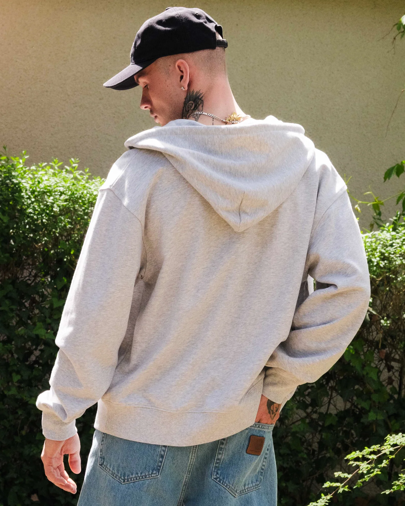One Point Zip Hooded Sweatshirt - Image 4