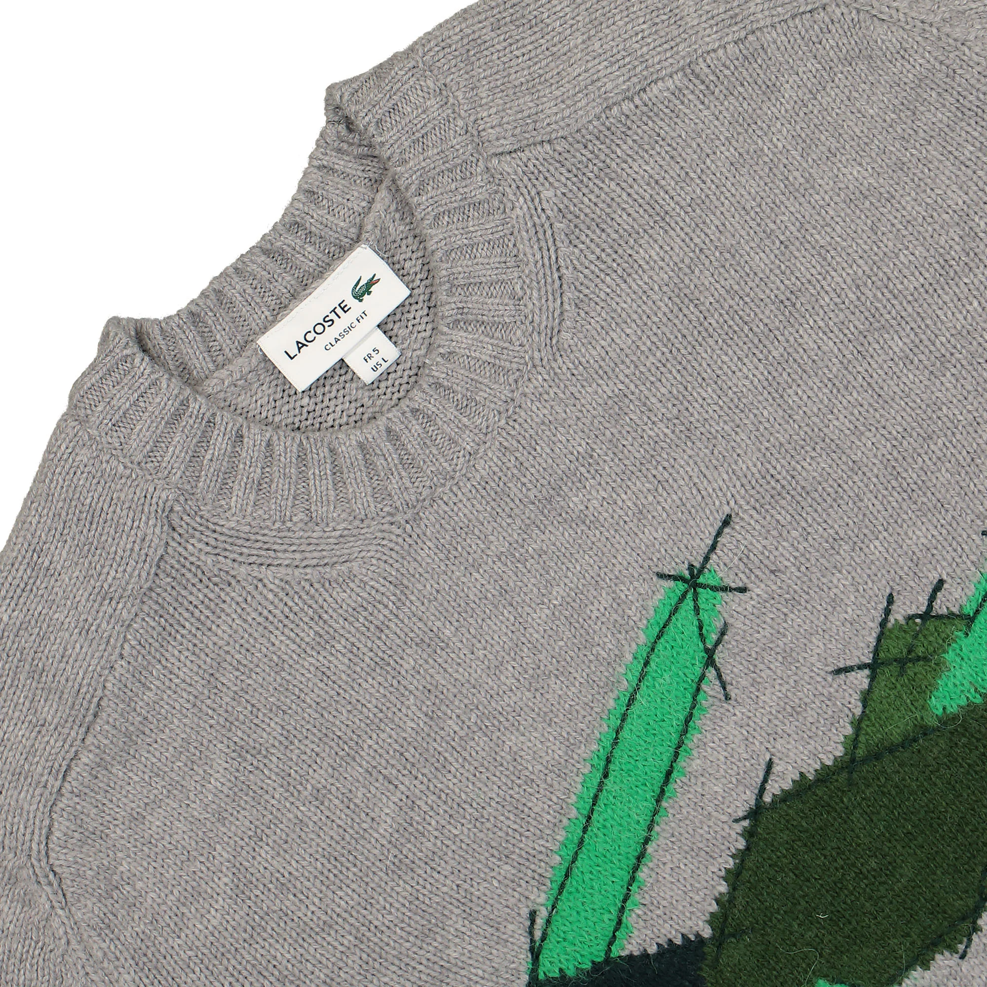 Crocodile Motif Carded Wool Sweater - Image 3