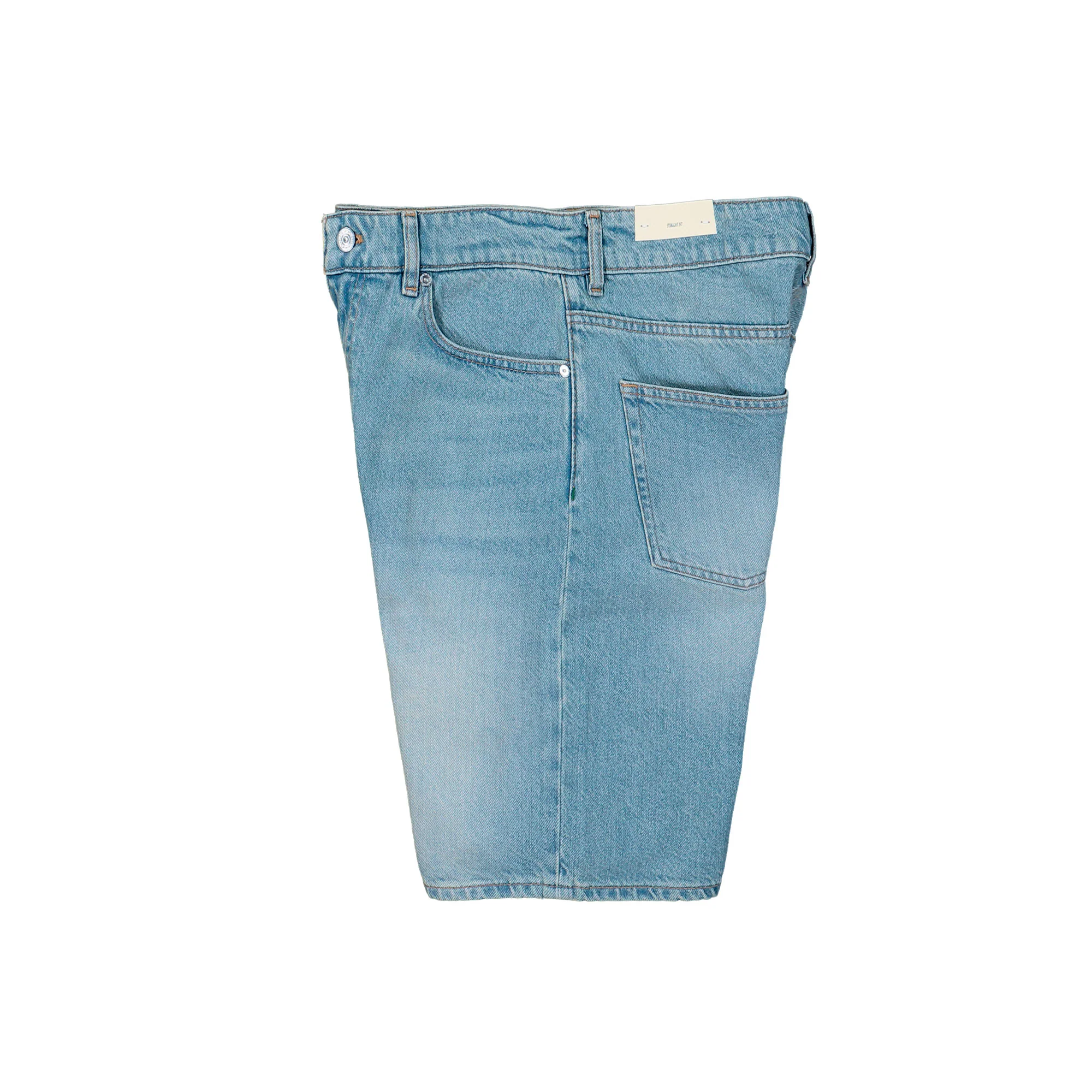 Straight Leg Cotton Denim Bermuda Shorts - Image 3