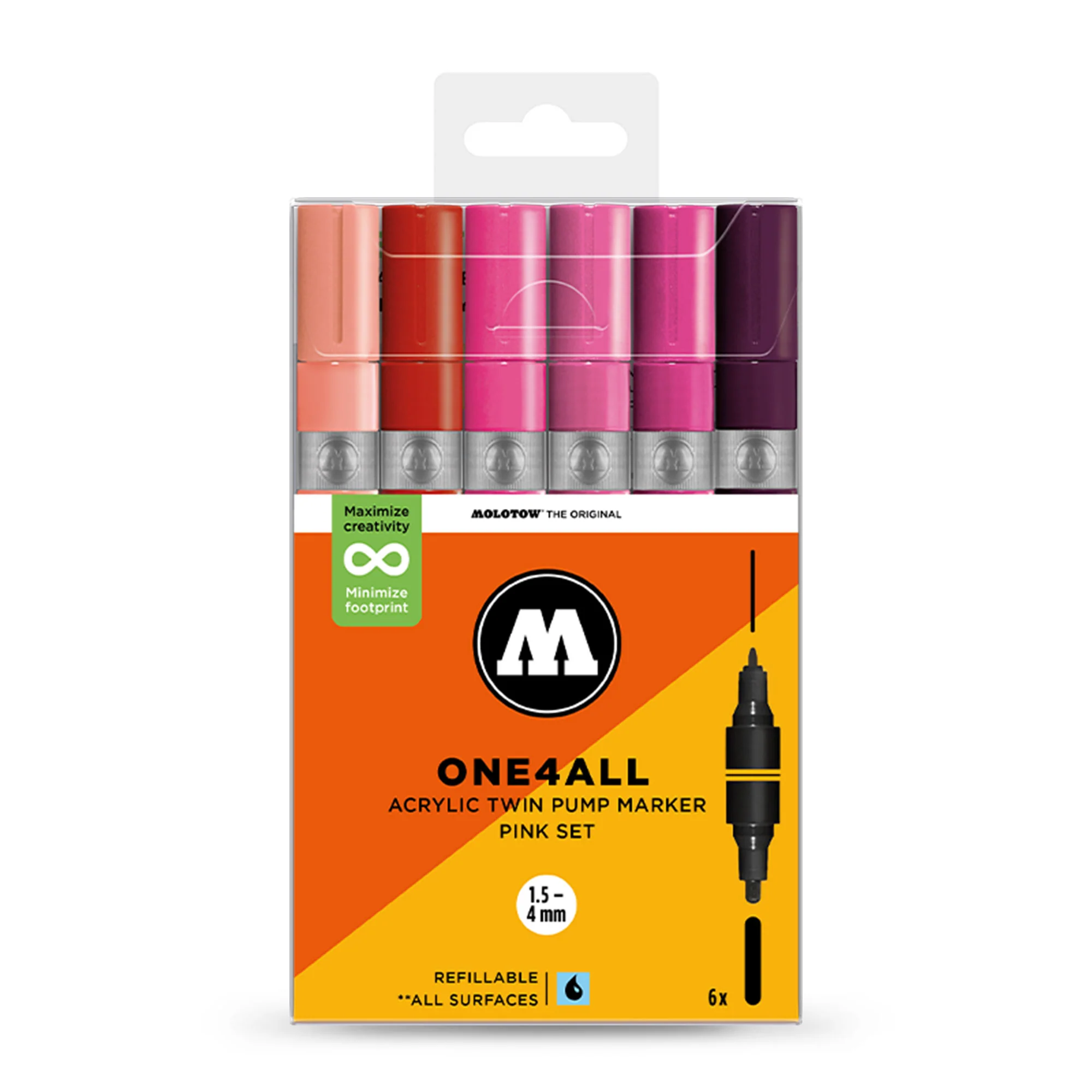 ONE4ALL Acrylic Twin Pink Set