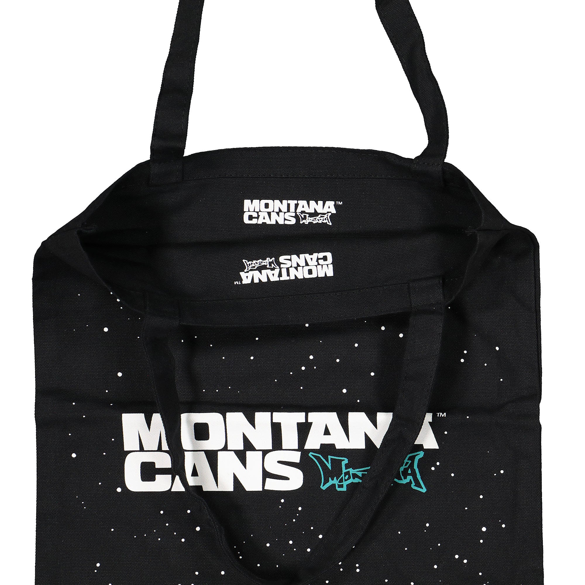 Cotton Bag Typo Logo Stars Black - Image 2