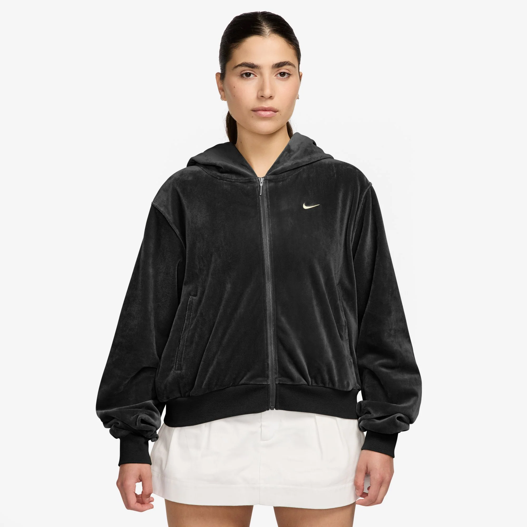 W Sportswear Chill Knit Loose Velour Full Zip Hoodie - Image 3