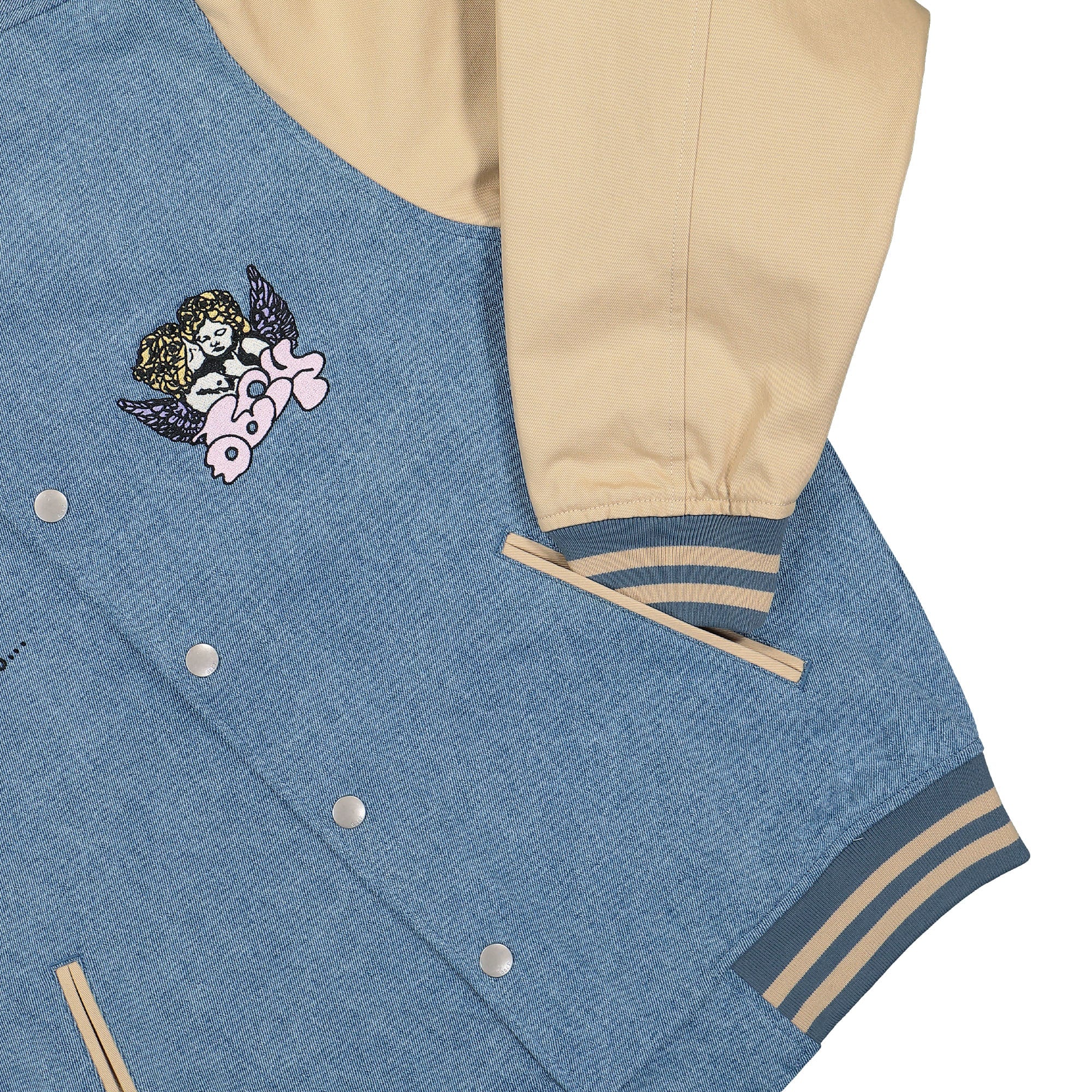 Care Denim Varsity Jacket - Image 4