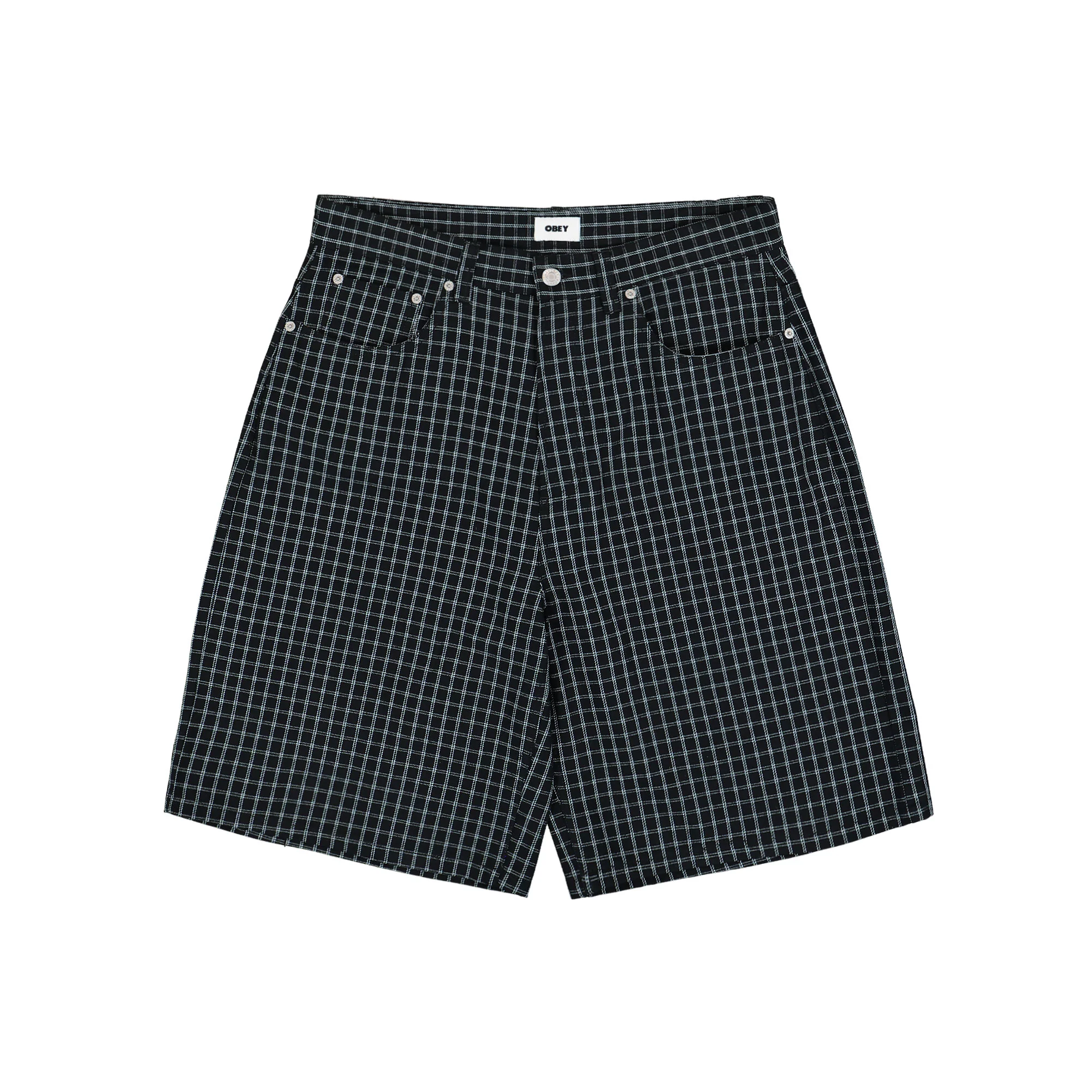 Plaid Baggy Denim Short