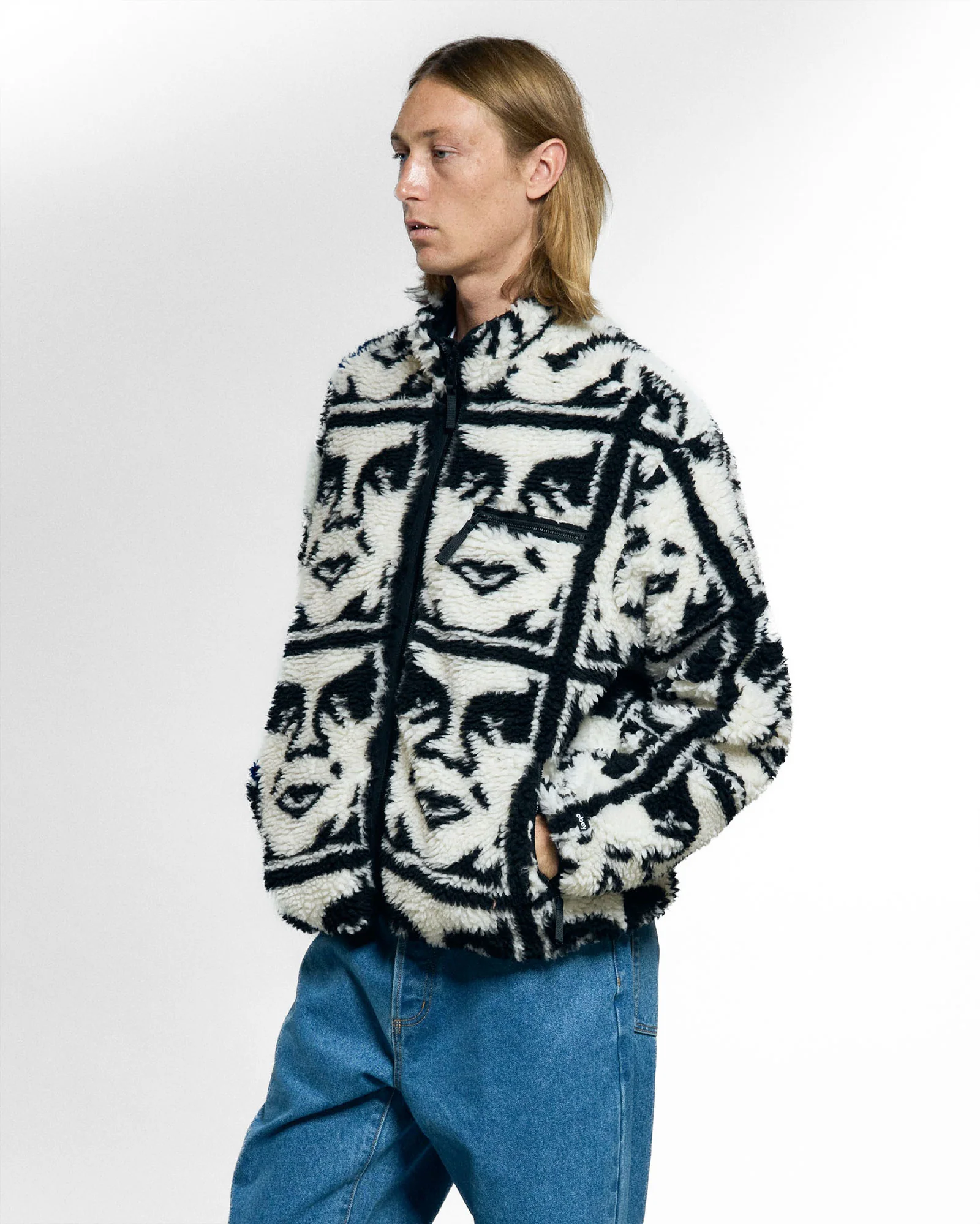 Repeated Icon Sherpa Jacket - Image 3