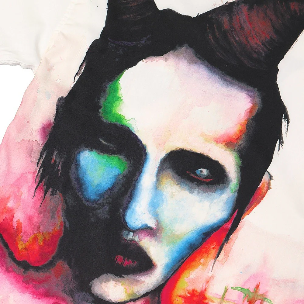 Marilyn Manson x Pleasures Watercolor Camp Shirt - Image 3