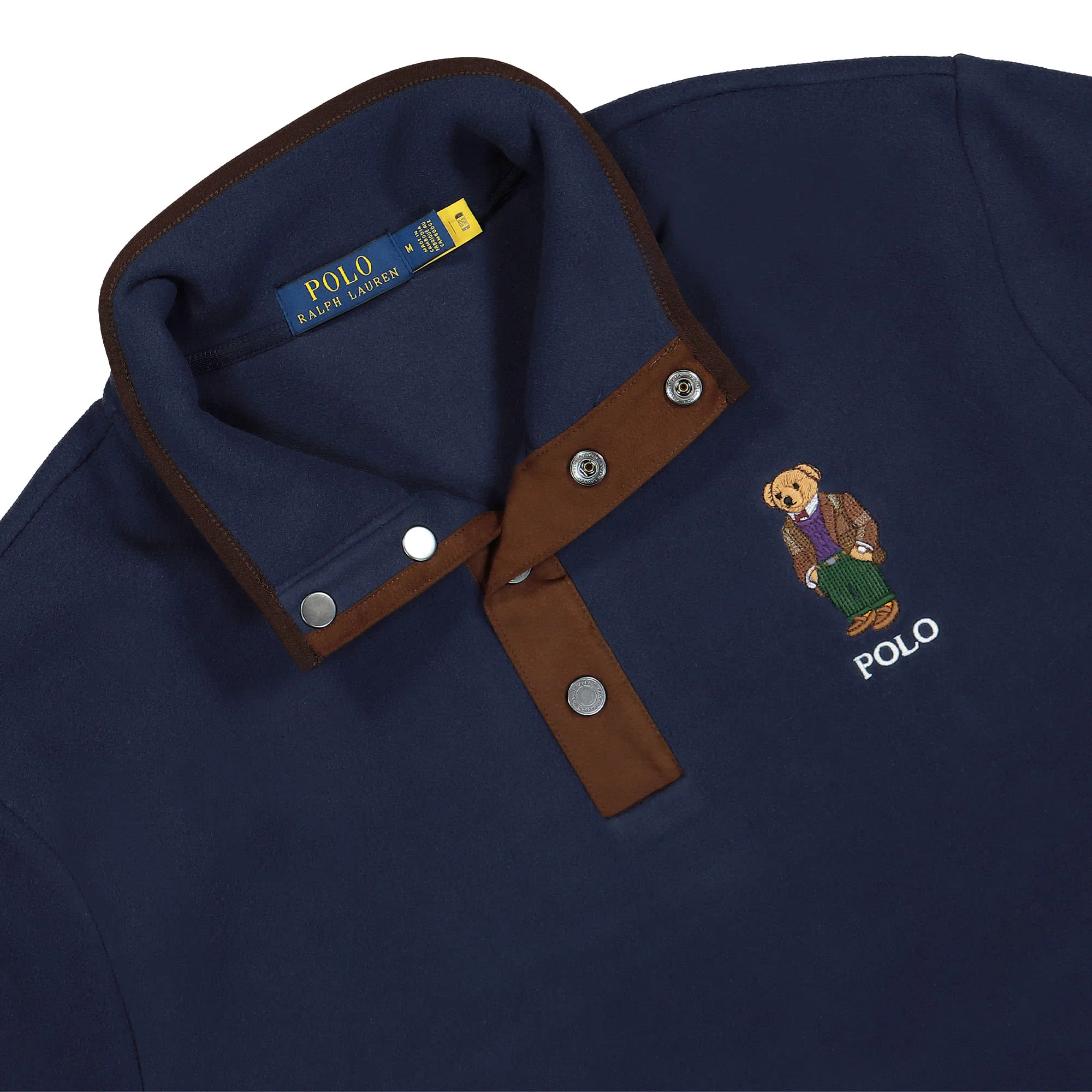 Long Sleeve Polo Bear Fleece Sweatshirt - Image 3