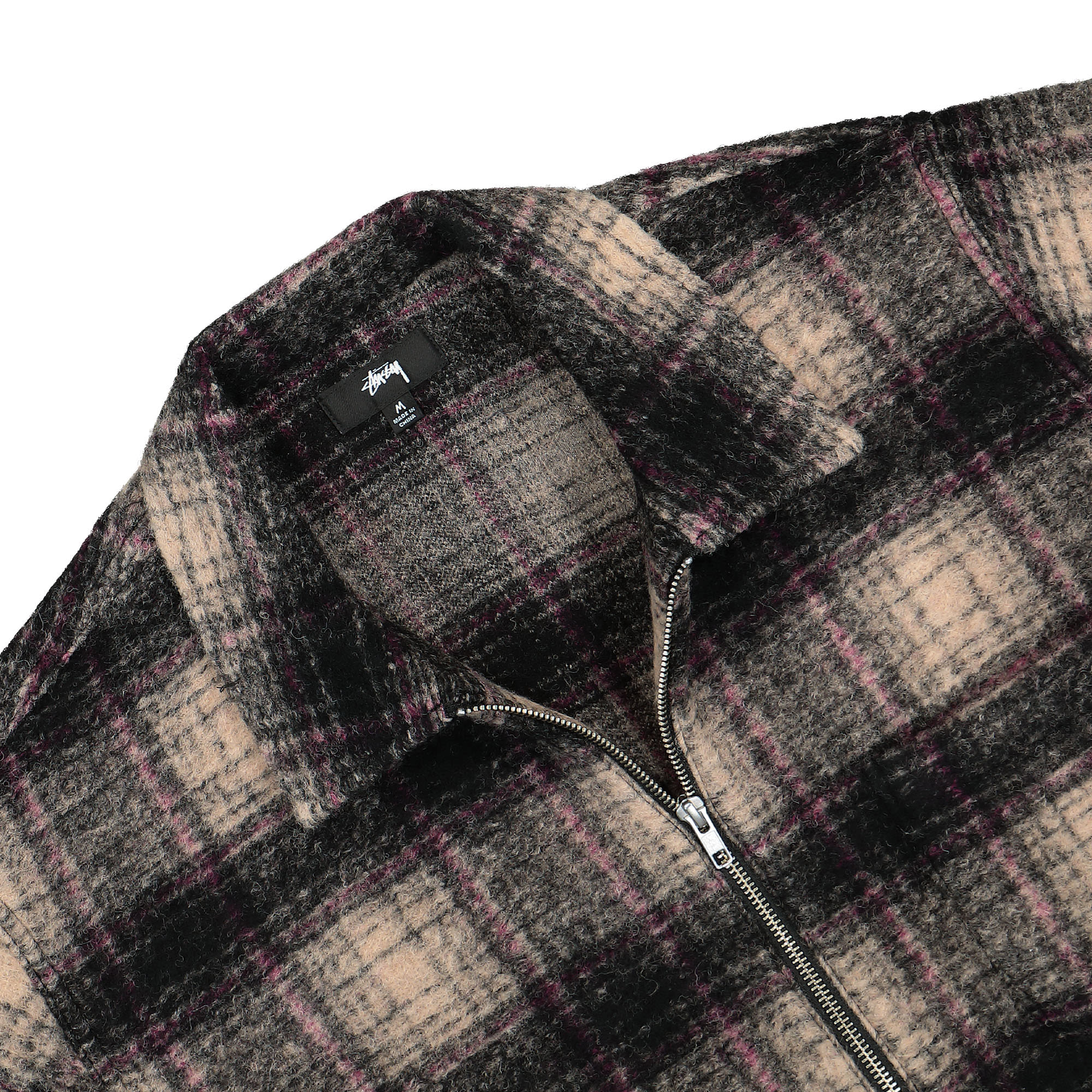 Wool Plaid Zip Shirt - Image 3