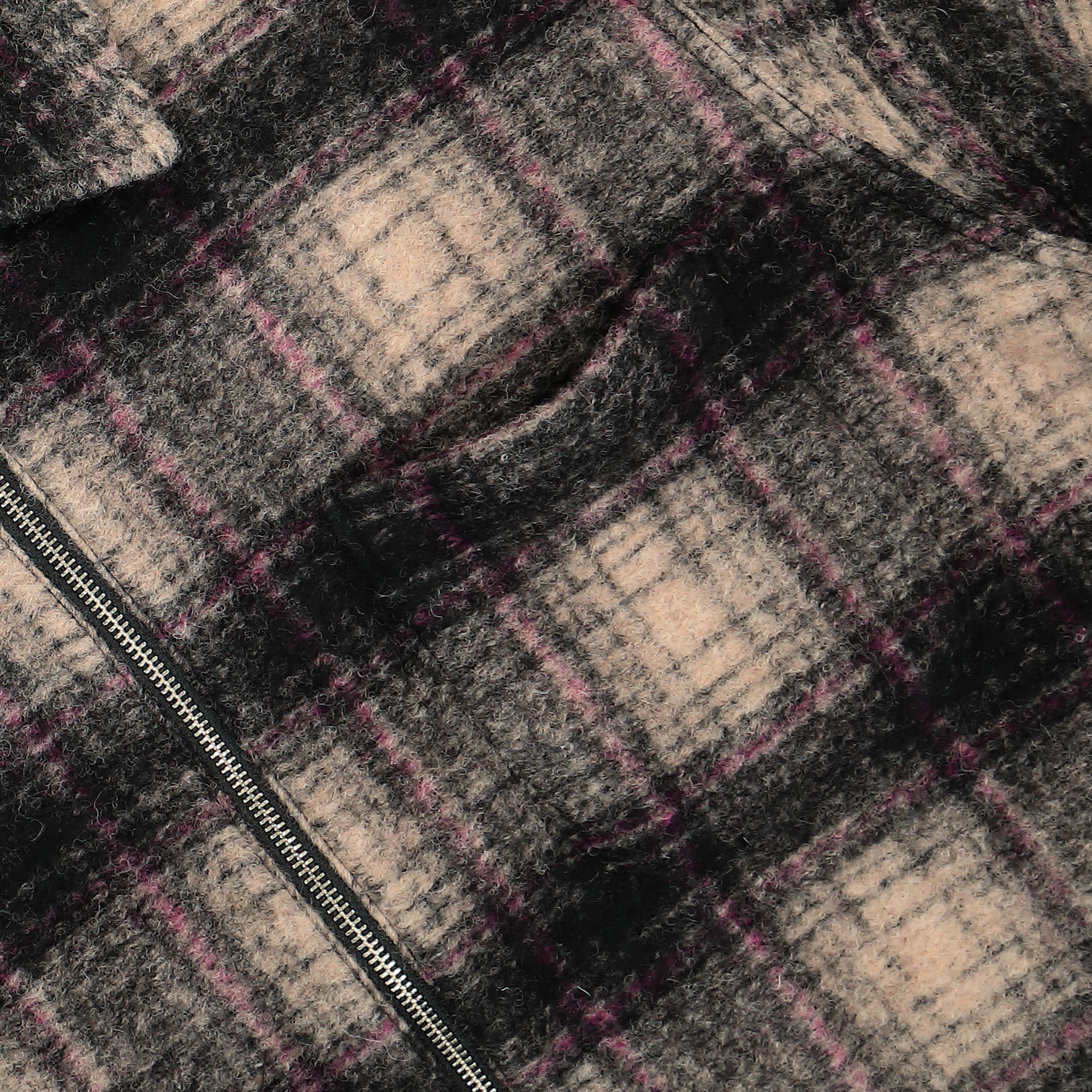 Wool Plaid Zip Shirt - Image 4